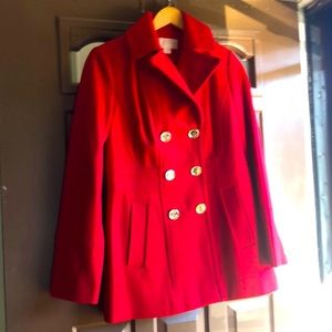 Michael Kors red wool coat